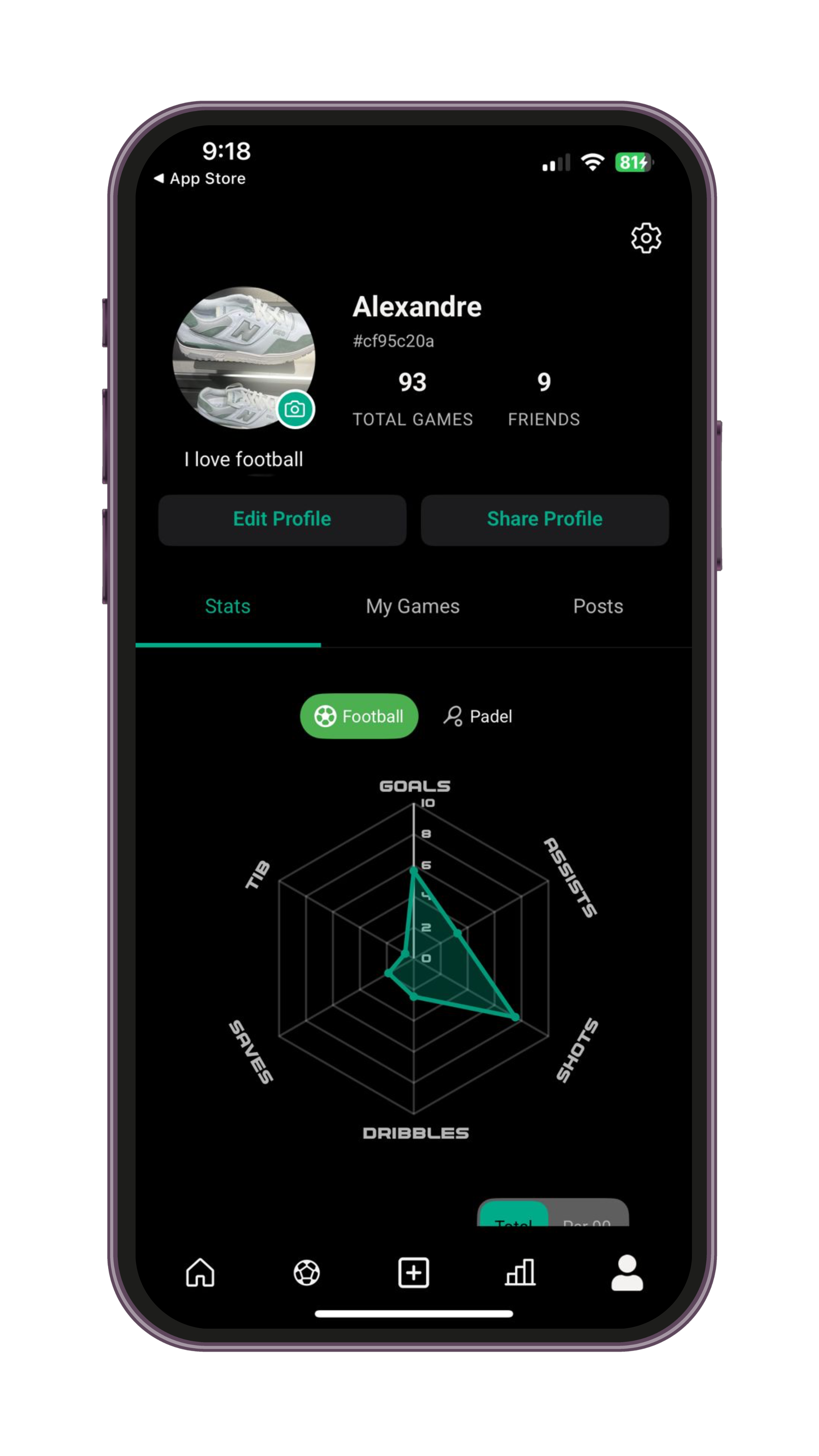 Statbox App Screen 1