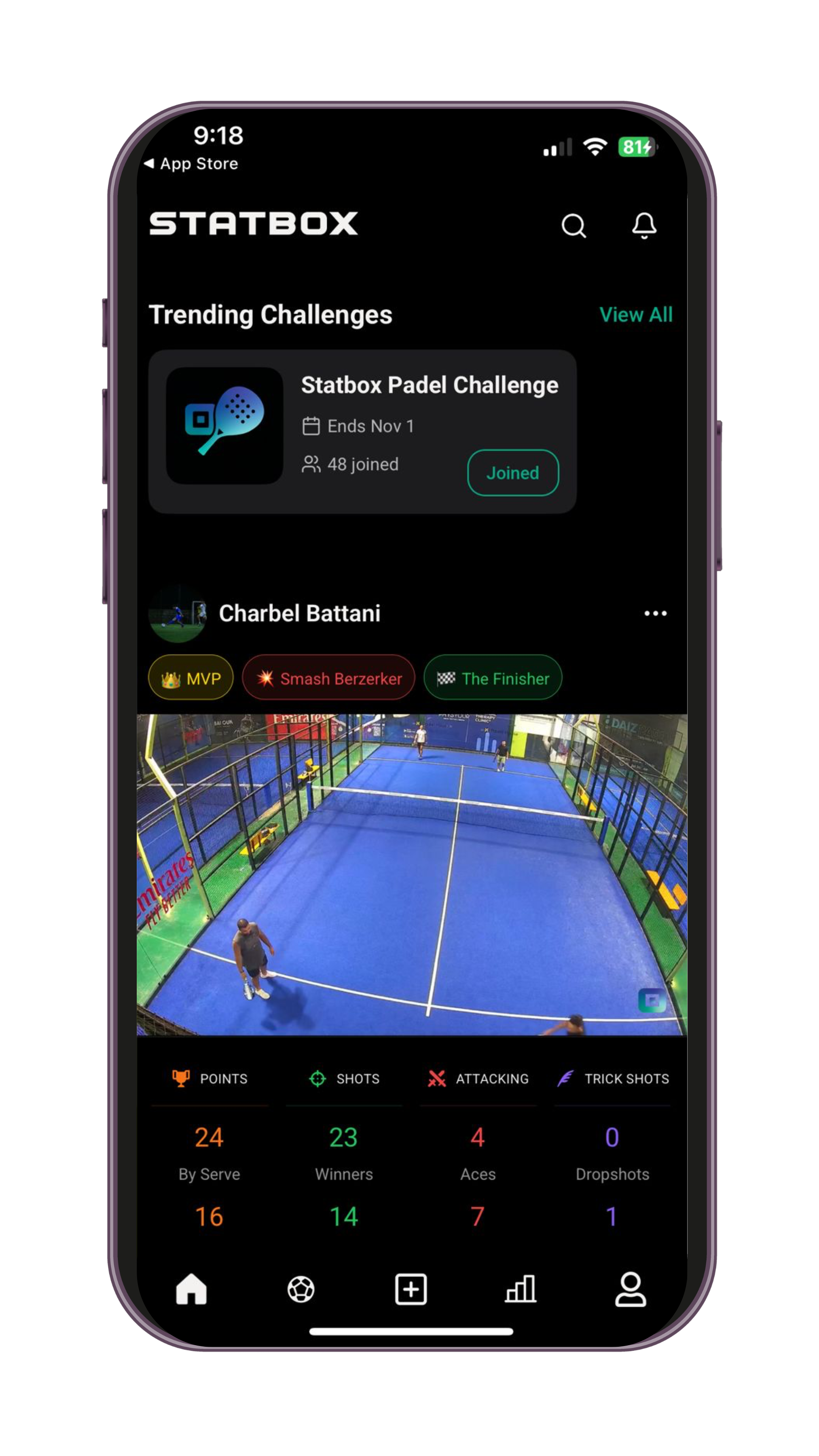 Statbox App Screen 2